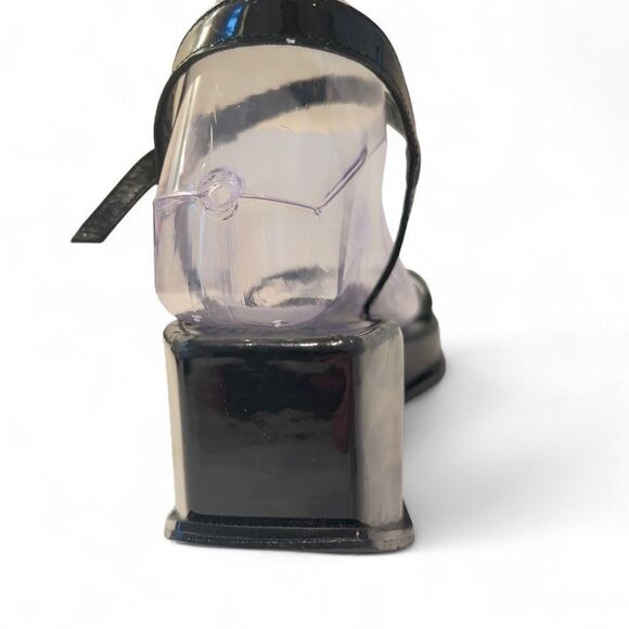 VTG 1990s Robert Clergerie Paris Black Patent Leather Platform Wedge Sandals 9b - Picture 5 of 11